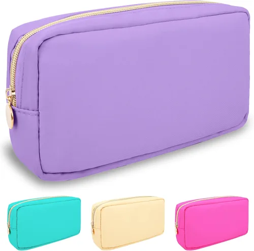 Vista 44 de izuzta Nylon Lager Pequeño Slim Mini Maquillaje Bolsa Organizador, Beige, Viajes