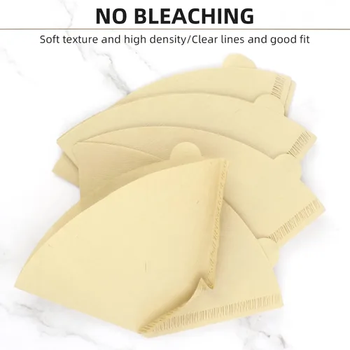 Vista 3 de KUFUNG Paquete de 100 filtros de café en cono, filtros de café desechables de 1 a 4 tazas, filtros de café de papel natural tipo U para verter