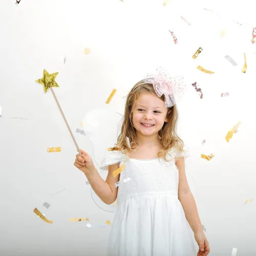 Vista 3 de Kisangel Varita mágica con forma de estrella para niñas, juguetes de fiesta de disfraces de 12.99 pulgadas, accesorios ligeros