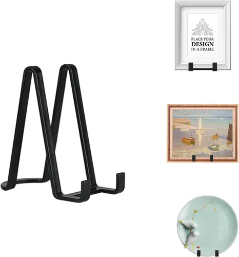Vista 9 de Artliving Soportes de placa para exhibición, soporte de plástico para caballete de plástico, soporte de marco de fotos para fotos, placa decorativa