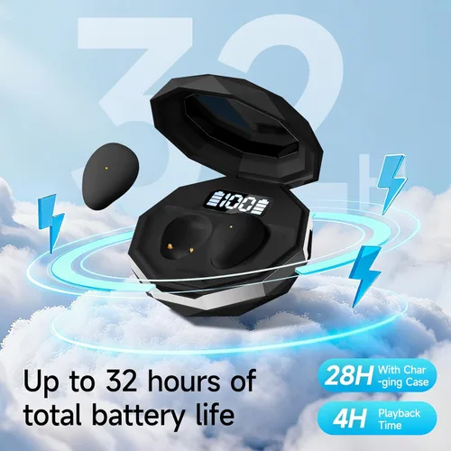 Vista 6 de Auriculares para dormir de lado, Bluetooth inalámbrico invisible Negro