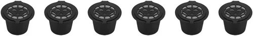 Vista 9 de 6 cápsulas de café de filtros de cápsulas, cestas de plástico y acero inoxidable, rellenables, cápsulas de café reutilizables, cápsulas