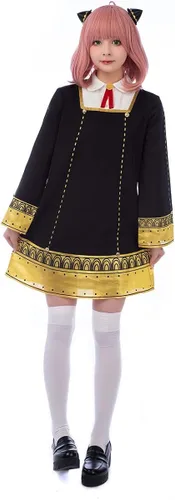 Vista 2 de Cosfun Disfraz de anime Spy X Family Anya para cosplay uniforme para Halloween C02879