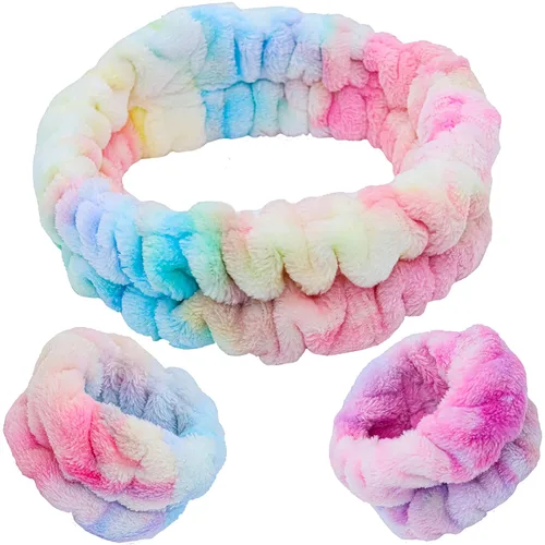 Vista 12 de FROG SAC Diadema de Spa Esponjosa y Muñequeras para Lavado Facial, Diademas Suaves para Cuidado de la Piel para Mujeres, Accesorios Suaves