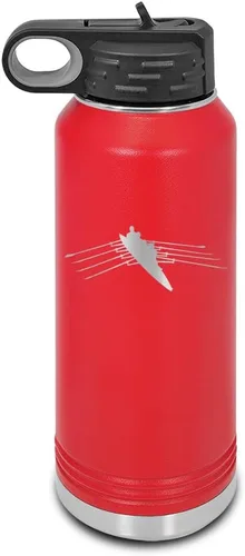 Vista 16 de Row - Botella de agua grabada con láser personalizable de acero inoxidable con pajilla, color azul marino, 32 onzas