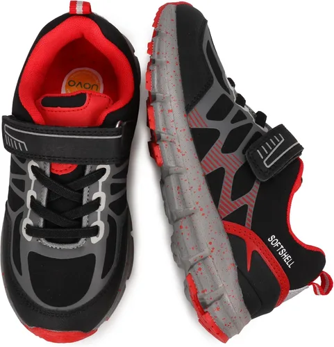 Vista 6 de UOVO Botas de senderismo resistentes al agua para niños, zapatos para caminar al aire libre, antideslizantes, al tobillo, zapatos deportivos