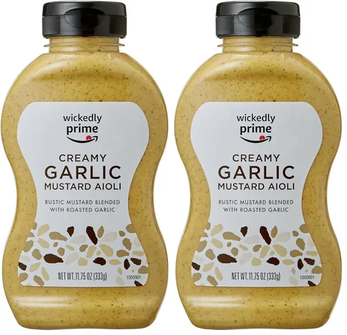 Vista 8 de Marca Amazon - Wickedly Prime Mostaza, alioli cremoso de ajo, 11.75 onzas (paquete de 1)
