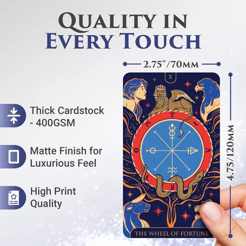 Vista 3 de Wyspell Cartas de tarot con libro guía – Starlight Unique Tarot Deck (azul)