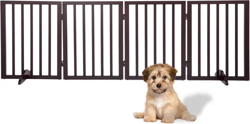 Vista 9 de Puertas plegables independientes para perros para casa, puerta de mascota para perros, puerta independiente para perros para interiores, puerta