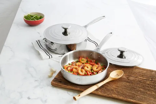 Vista 6 de Le Creuset Sartén de acero inoxidable de tres capas, 3 cuartos de galón.
