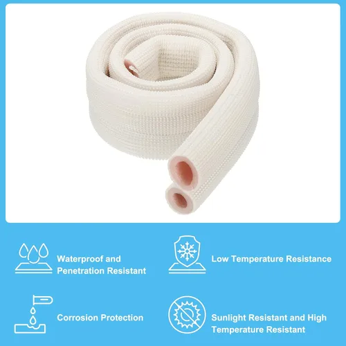 Vista 3 de PATIKIL Tubo de Espuma de Aislamiento para Tubería, Tubería de Espuma Aislada de Preservación de Calor para 1/2", 3/4" D.E. Mini Split Juego