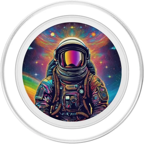 Vista 2 de Cosmic Dreamer Astronauta Space Psychedelic Trippy Print PopSockets MagSafe PopGrip para iPhone