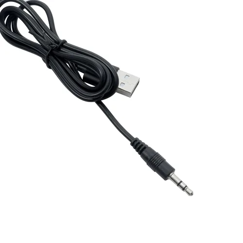 Vista 3 de Cable de audio AUX macho de 0.138 in a cable adaptador USB 2.0, auriculares inalámbricos Bluetooth, orejera recargable, cable de carga de repuesto