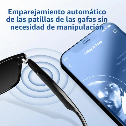 Vista 6 de Lentes inteligentes para hombres y mujeres, lentes de sol Negro-E13