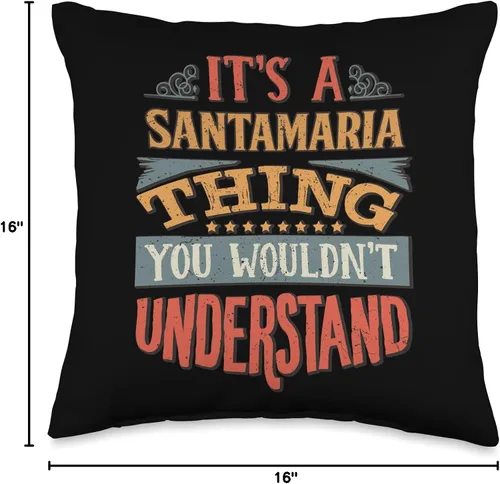 Vista 4 de Santamaria Name Gifts By Vnz Santamaria - Almohada con nombre, 16 x 16 pulgadas, multicolor