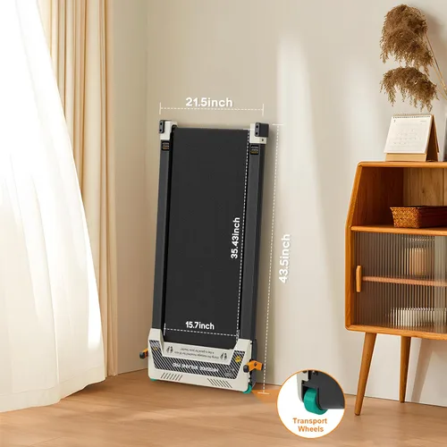 Vista 7 de AKLUER Caminadora Plegable con Inclinación – Caminadora 2 en 1 de Doble Cara para Debajo del Escritorio con Masajeador de Pies Shiatsu, Caminadoras