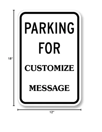 Vista 5 de Letrero personalizado "Parking For - Add Your Message" de SmartSign Aluminio de 12 x 18 pulgadas