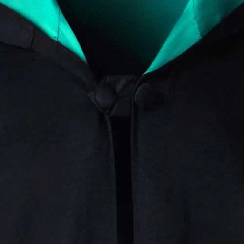 Vista 5 de XSAORO Bata mágica de mago de bruja, uniforme escolar, capa con capucha, capa de viento, disfraz de Halloween para estudiantes
