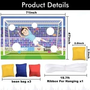 Vista 2 de Pancarta de juego de portero de fútbol, decoración temática de deportes de fútbol para interiores y exteriores, suministros de decoración de fiesta