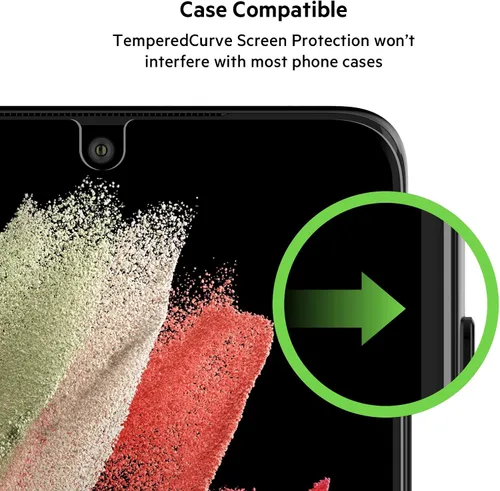 Vista 5 de Belkin ScreenForce - Protector de pantalla templado para Galaxy S21 Ultra, compatible con funda y fácil aplicación