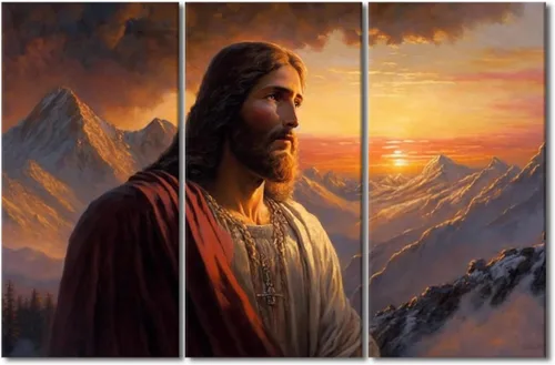 Vista 18 de Lienzo decorativo para pared de sala de estar, impresión retro con luz de esperanza de Jesús, 1 panel, póster de lienzo moderno para dormitorio