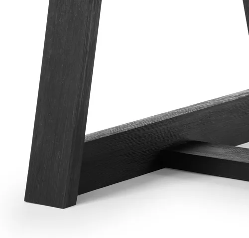 Vista 4 de Plank+Beam - Mesa de comedor de 48 pulgadas estilo granja, mesa de cocina rústica de madera maciza, mesa de comedor para el comedor, mobiliario