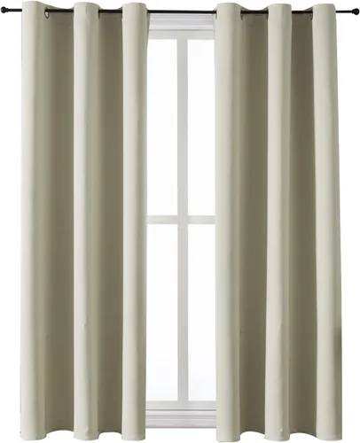Vista 77 de ChrisDowa - Cortinas cortas para ventana de 40 pulgadas para dormitorio - Cortinas cortas con ojales y aislamiento térmico para oscurecer