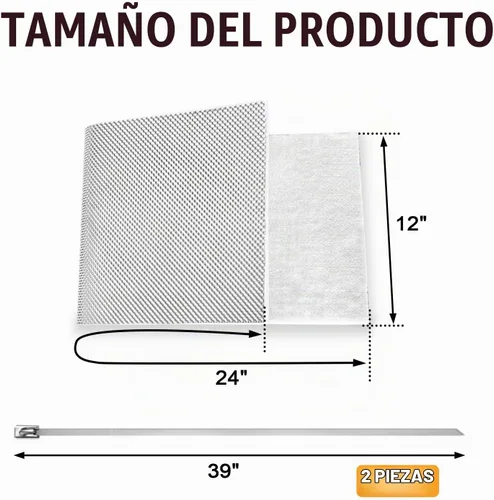 Vista 2 de Peastorm Protector térmico para escape, material de aluminio, silenciador, armadura de aislamiento, 12 x 24 pulgadas