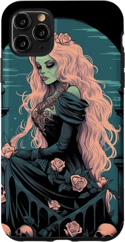 Vista 13 de Funda para iPhone 16 Gothic Girl Pastel Goth Wiccan Pagan Anime Nu Goth Grunge