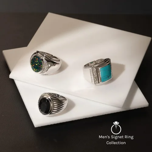 Vista 5 de PEORA Anillo de plata de ley 925 con sello de ónice negro genuino para hombre, tamaño grande de 0.591 x 0.472 in, forma ovalada, tamaños 8 a 13
