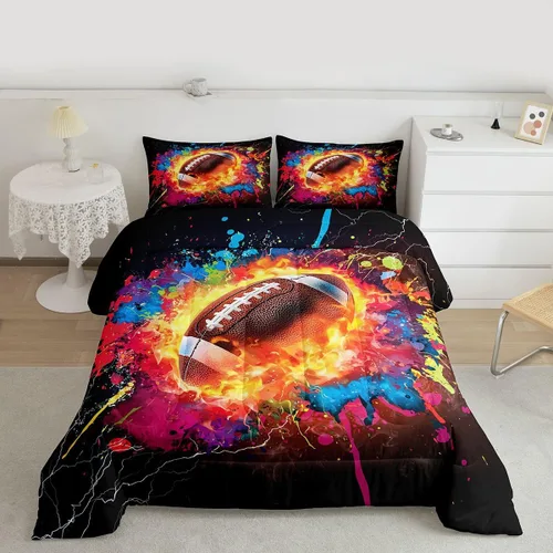 Vista 182 de Juego de ropa de cama de baloncesto para niños y adolescentes, juego de edredón deportivo para niños, tamaño matrimonial, suave, ligero, decoración