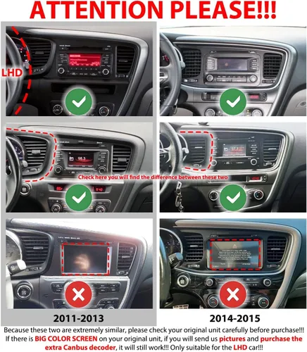 Vista 2 de Para Kia Optima K5 2011-2013 Car CarPlay Android Navegación Automática Estéreo GPS Radio Reverse Cámara Pantalla 9 "IPS Pantalla Táctil Headunit