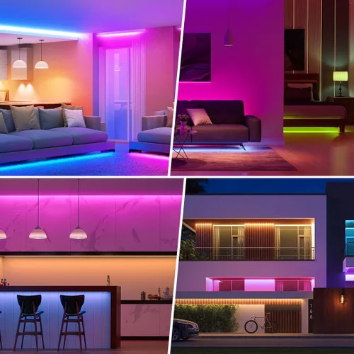 Vista 8 de BTF-LIGHTING FCOB COB - Tira de luz LED RGB con certificación UL, 810 LEDs/m de alta densidad flexible que cambia de color, DC12V 9.8 pies y 0.394