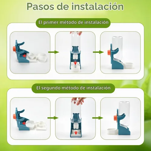 Vista 8 de Rypet Juego de dispensador de agua para pájaros sin ensuciar, alimentador automático para pájaros para jaula, contenedor de alimentos transparente