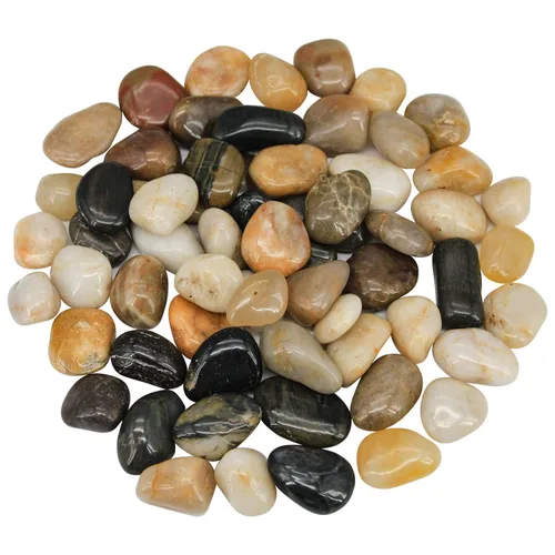 Vista 9 de Suministros para terrarios, piedras de río Virekm, guijarros ornamentales decorativos, piedras para paisajismo de jardín, grava de relleno
