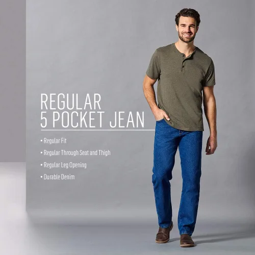 Vista 7 de Jeans clásicos de ajuste regular, para hombre