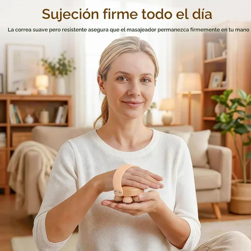 Vista 2 de Masajeador de mano de madera, paquete de 2 rodillos múltiples para contorno corporal