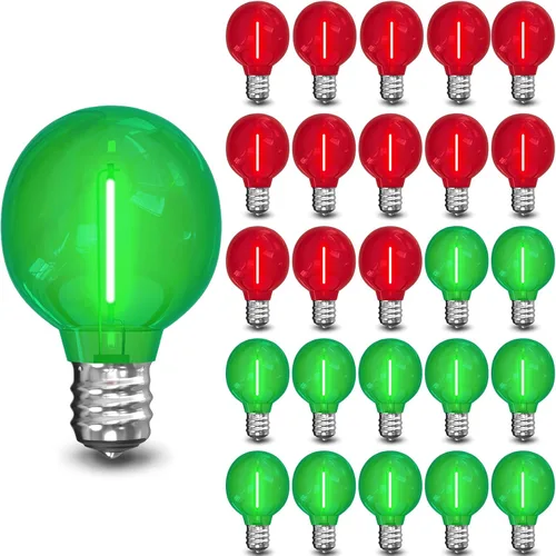 Vista 10 de 25 Pack G40 Purple Orange LED Replacement Bulbs for Outdoor String Lights