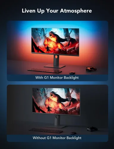 Vista 15 de Govee Luz de juego para monitor G1, retroiluminación LED RGBIC para PC de 27 a 34 pulgadas, luces LED inteligentes para monitores con combinación