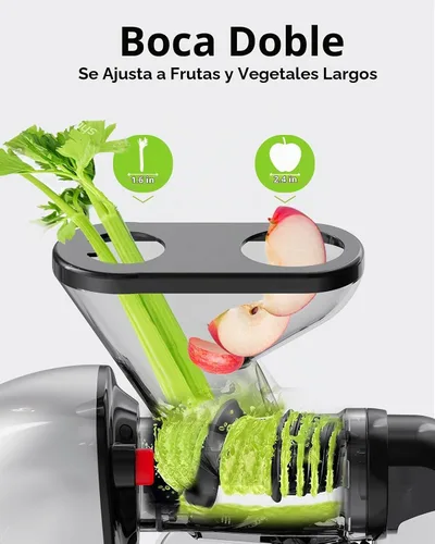 Vista 2 de SIFENE Compact Slow Masticating Juicer, Dual Feed Chute, 150W Motor, Gray