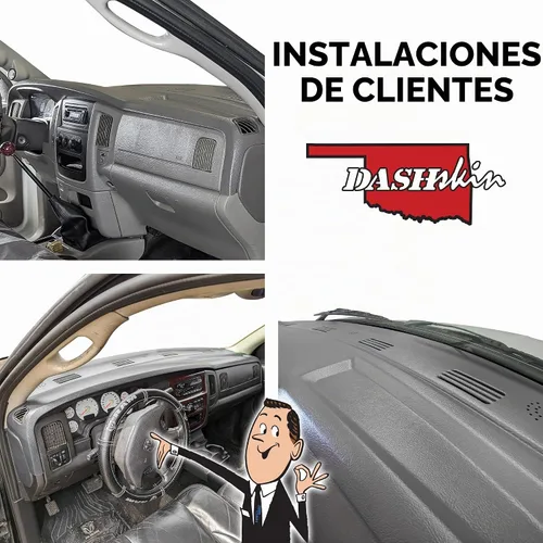 Vista 8 de DashSkin Tapa moldeada de dos piezas para salpicadero compatible con Dodge Ram 2002-2005 (Ram 2500 y 3500 2003-2005) en gris pizarra oscura gris