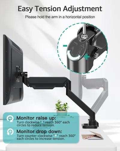 Vista 9 de MOUNT PRO Soporte de escritorio para monitor dual para pantalla ultraancha de 39 pulgadas de hasta 33 libras, brazo de monitor resistente, brazos