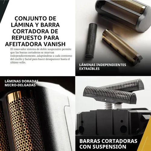 Vista 3 de Wahl Professional Vanish - Cabezal de aluminio y barra de corte, modelo Se adapta a las afeitadoras Wahl Vanish, el juego de láminas y cortadores