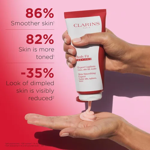 Vista 2 de Clarins Body Fit Active Gel-Cream Apunta a la celulitis Levanta visiblemente, aprieta y tonifica Suaviza la piel Efecto de elevación