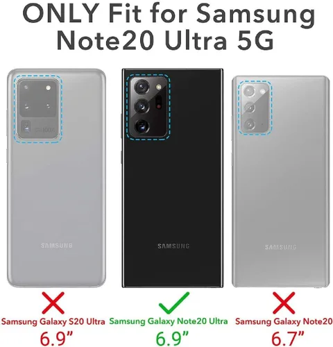 Vista 2 de Jeylly Funda para Samsung Galaxy Note 20 Ultra, [protección contra caídas de grado militar] Funda protectora de cuerpo completo con soporte