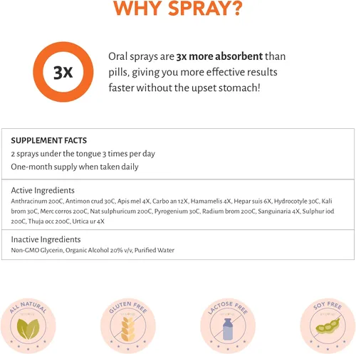Vista 4 de Sprayology Tónico para el acné Spray oral homeopático para el acné Alivio natural del acné para una piel más clara Medicina homeopática