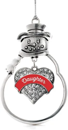 Vista 11 de Inspired Silver - Big Sis - Adorno de Navidad plateado - Adorno de árbol de Navidad con dije de corazón con circonita cúbica - Decoración colgante