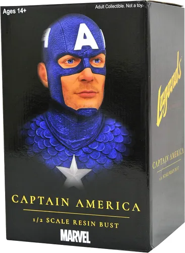 Vista 2 de Leyendas en 3-Dimensiones: Marvel Comics Capitán América 1: 2 Escala Busto, Multicolor