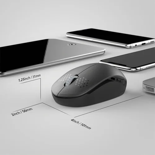 Vista 5 de Seenda - Ratón inalámbrico de 2.4G, con nanoreceptor USB, clic silencioso para computadora, portátil, PC, tableta, Mac - Negro Pequeño diseño