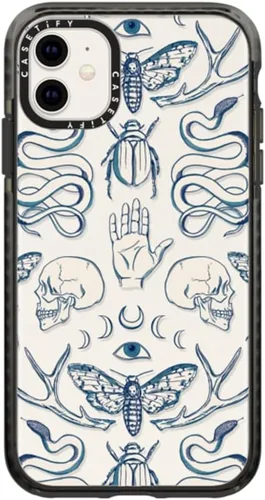 Vista 58 de Funda Impact de CASETiFY para iPhone 11 - Tiempo A Solas de Esther Kim - Negro Claro